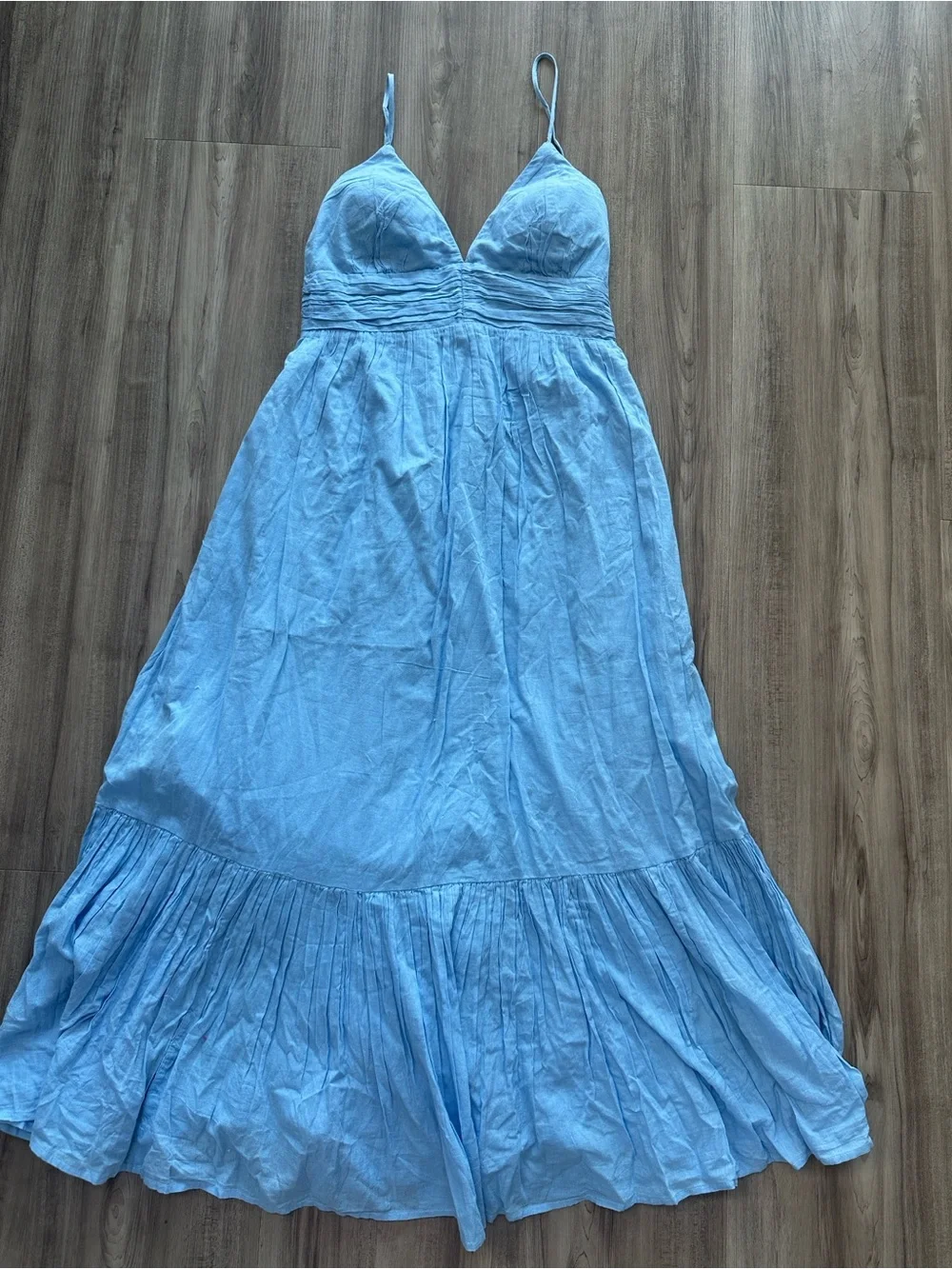 Abercrombie & Fitch Sky Blue Spaghetti Strap Maxi Dress